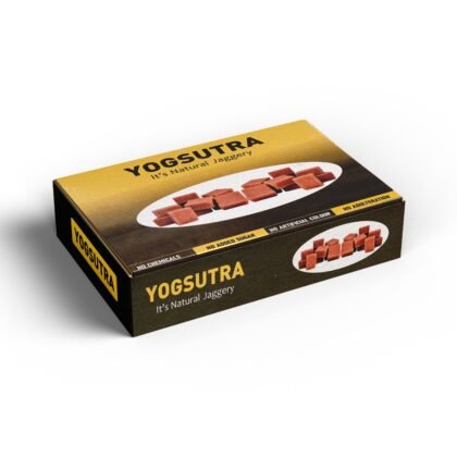 Yogsutra Organic Jaggery Cubes, 430g | 100% Natural, Unrefined & Chemical-Free Gur/Gud | Handcrafted Sugarcane Jaggery | Healthy Sugar Substitute