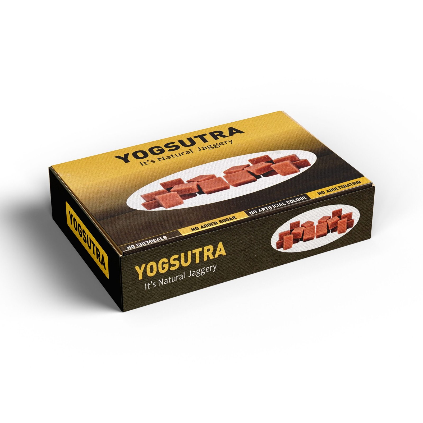 Yogsutra Organic Jaggery Cubes, 430g | 100% Natural, Unrefined & Chemical-Free Gur/Gud | Handcrafted Sugarcane Jaggery | Healthy Sugar Substitute