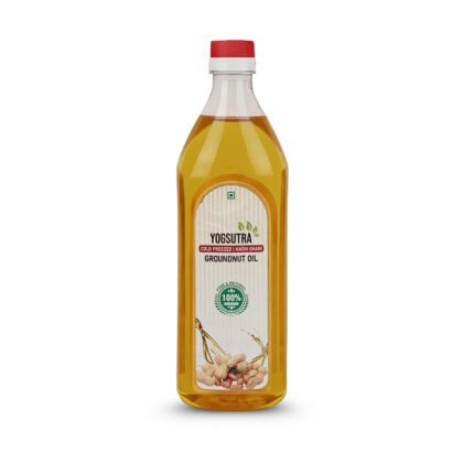 Yogsutra Organic Groundnut Oil, 1L | 100% Cold-Pressed, Wood-Pressed & Unrefined Peanut Oil | Chemical-Free, Kacchi Ghani Style | For Cooking, Frying & Deep Frying
