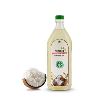 Yogsutra Organic Virgin Coconut Oil, 1L | 100% Cold-Pressed, Unrefined & Chemical-Free | NPOP Certified Organic | For Cooking, Hair & Skin Care