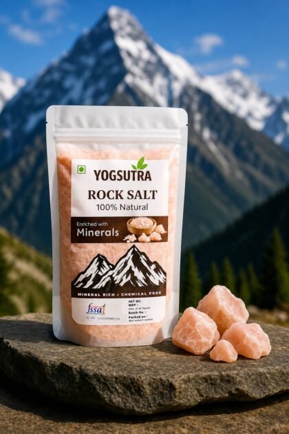 Yogsutra Himalayan Pink Salt, 1kg | 100% Natural & Unrefined Rock Salt (Sendha Namak) | Rich in 84+ Trace Minerals | No Additives, Non-Iodized | For Cooking, Seasoning & Fasting