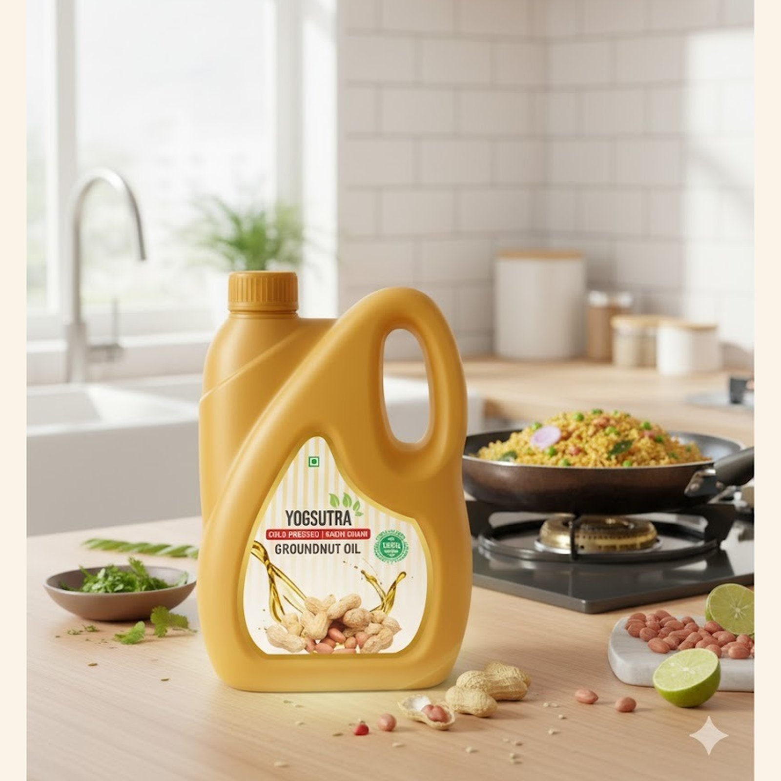 Yogsutra cold-pressed groundnut oil 5L jar
